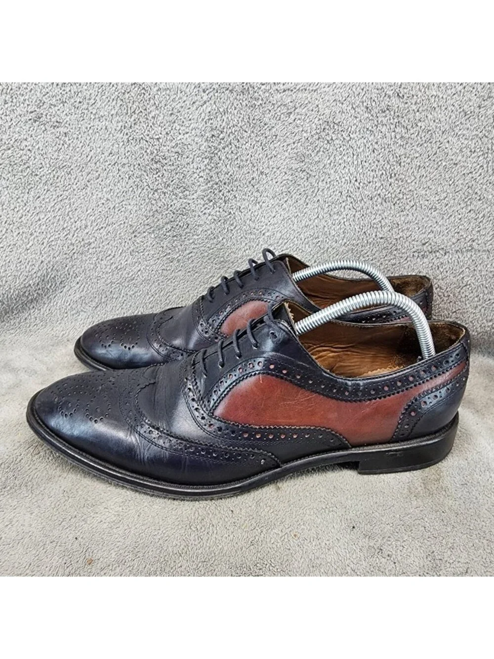 Messico Shoes Mens Size 10 Black Leather Lace Up Brogue Oxford *Read*